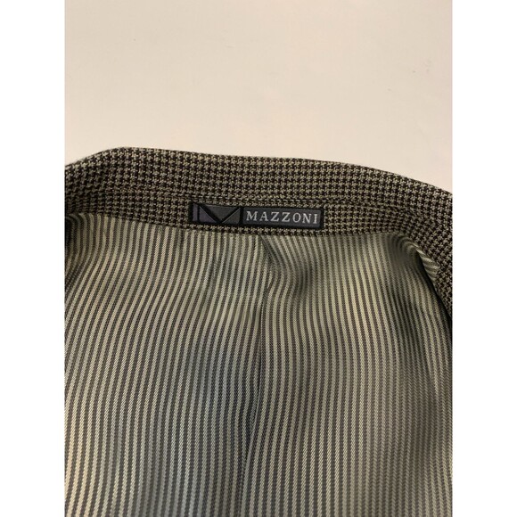 Mazzoni Tweed Blazer Mens 40R Houndstooth Gray Jacket Sportcoat - Picture 14 of 14